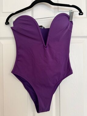 Zara Purple Girls' Strapless One-Piece Swimsuit